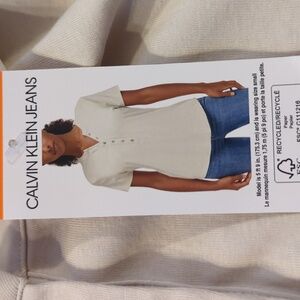 XXL:🤍Calvin Klein 1/2 buttoned Down Henley short sleeve shirt